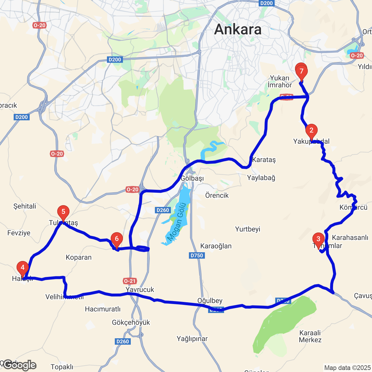 NataVega — Yakubabdal — Tohumlar — Beynam — Halaçlı — Tulumtaş — Ballıkpınar rotası