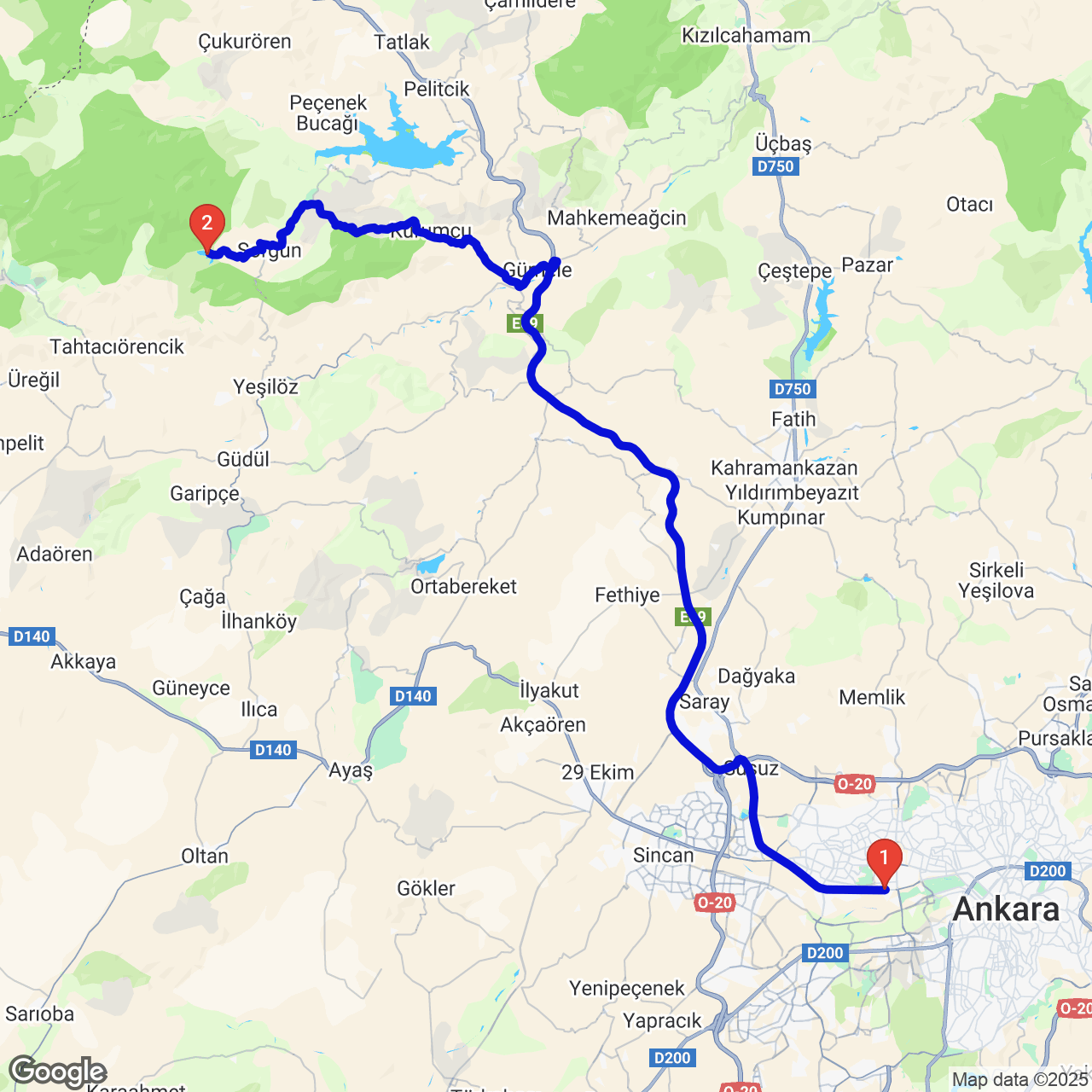 ACity — Sorgun Göleti rotası