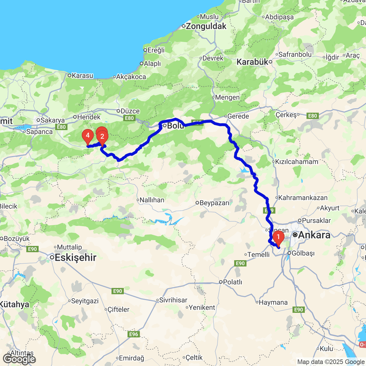 Taşkesti — Dokurcun Virajları rotası