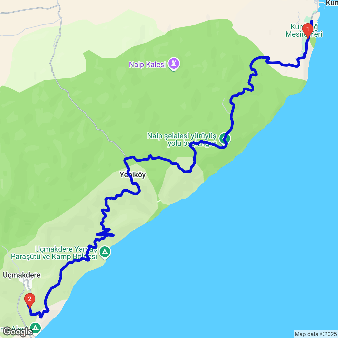 Tekirdağ — Kumbağ — Uçmakdere rotası