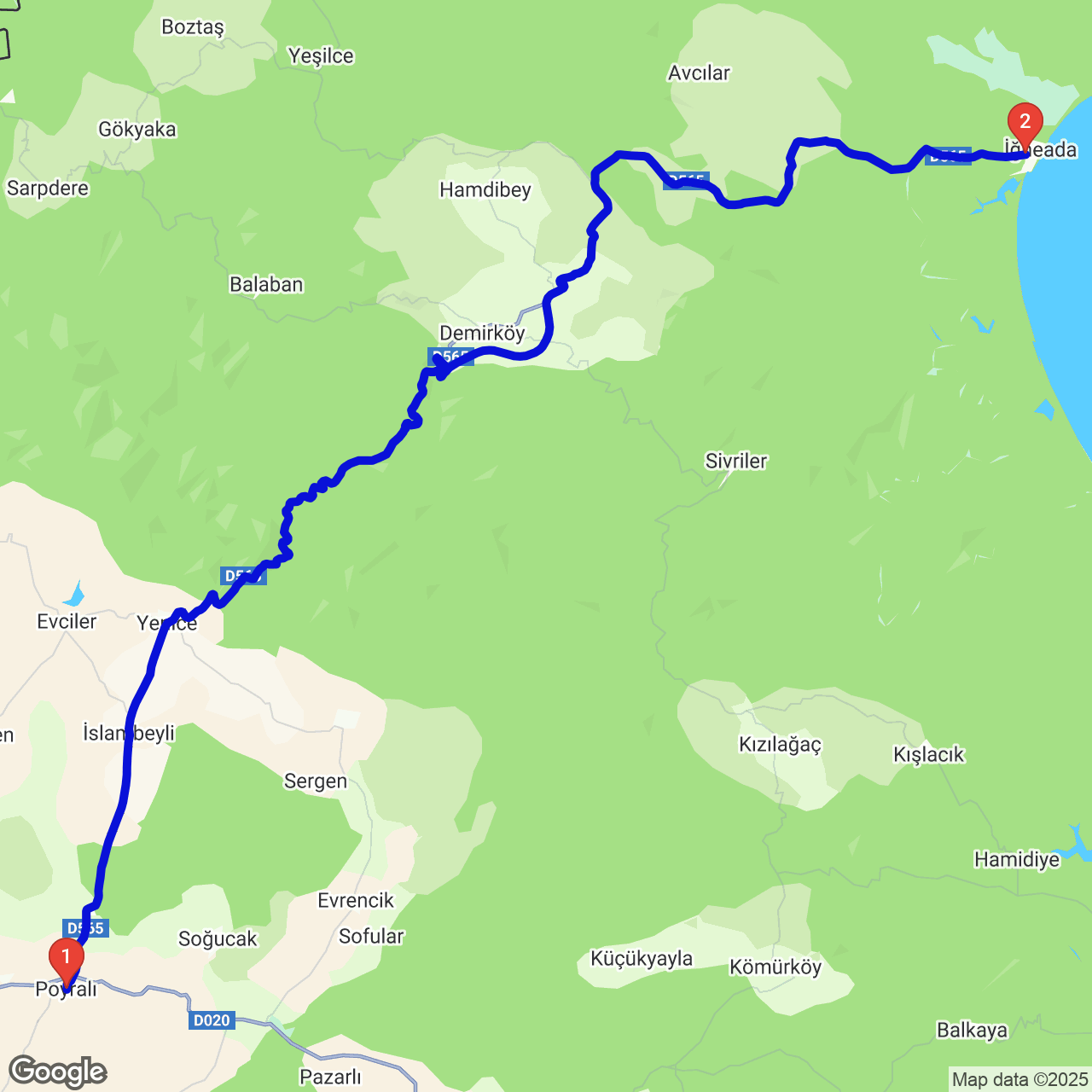 Kırklareli: Poyralı — İğneada Longoz Ormanları rotası